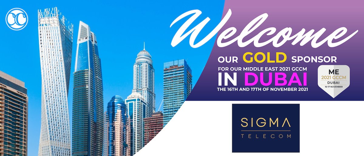 CC_GCCM's tweet photo. Welcome, our new Gold Sponsor – @sigma_telecom! 🎉
  
of our MIDDLE EAST 2021 GCCM – Dubai event which takes place on the 16th-17th of November 2021.

Click here to Learn More &amp; Register: https://t.co/LrJpiVIOSZ

#telcoevents #telcocommunity #telecom  #dubaievents  #UAEevents https://t.co/JrVsLarQw6