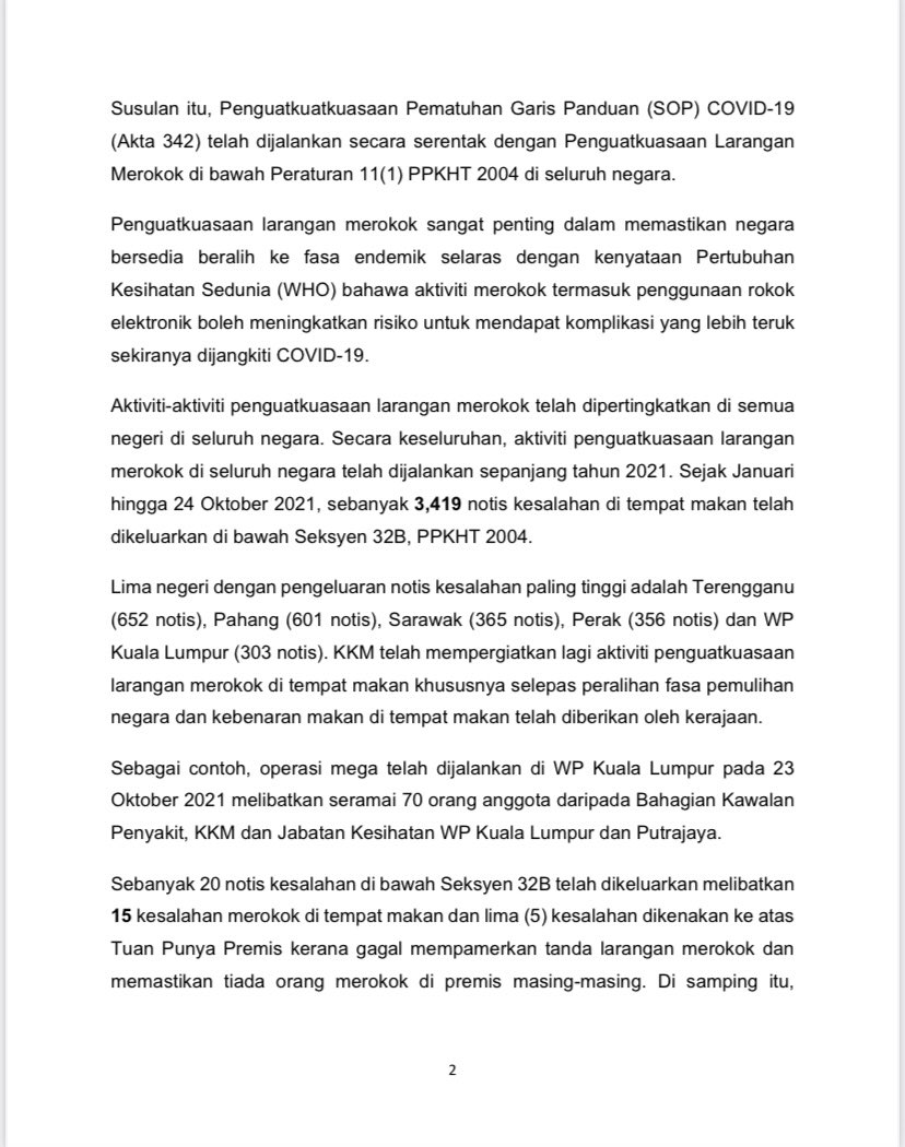 Larangan Merokok Di Premis Makanan Portal Myhealth