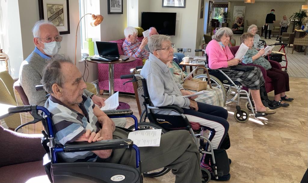 PineMartinCare's tweet photo. We held our weekly service this morning with some lovely prayers and hymns. There is always a fantastic turnout and it's a real favourite with our ladies and gentlemen! https://t.co/IaTYzIyjHf