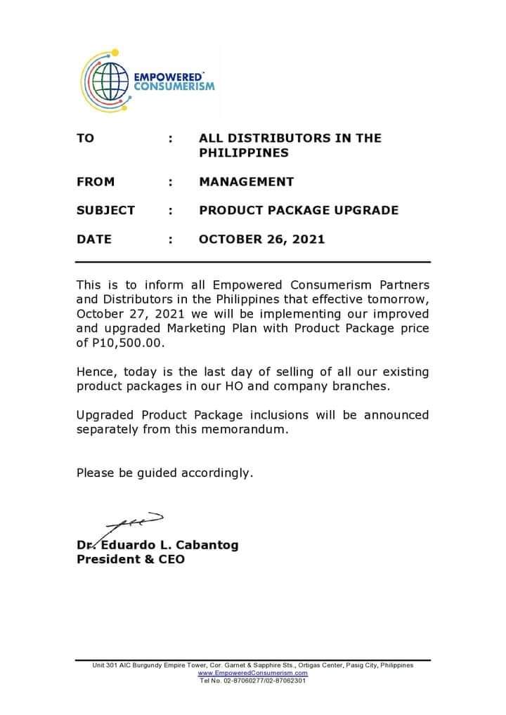 MaricelTugol's tweet photo. #ECAdvisory
Subject: Product Package Upgrade
https://t.co/bV4QhdTmtO https://t.co/lo5gcKOwuO