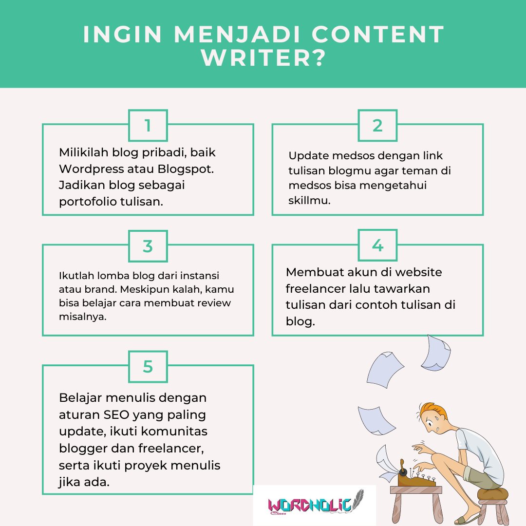 Reffi_angel's tweet photo. Agar kamu jadi penulis konten yang dillirik klien, coba tips singkat ini. #WordholicClass #ContentWriting #WritingTips https://t.co/MrF9HhQ3jw