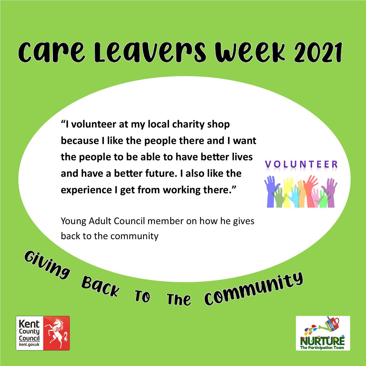 VirtSchl_Kent's tweet photo. For National Care Leavers Week, we asked some of the young people we work with what they they do to give back to their community. One of our Young Adult Council members spoke about his volunteering at a local charity shop #NCLW2020 https://t.co/EbQvBaeblH