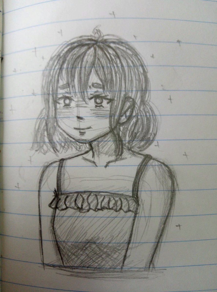 IzyTen's tweet photo. i found time to sketch one of the characters in my story. this is Kim, she is korean and has black hair and blue eyes qwq https://t.co/f4H4BbOISJ