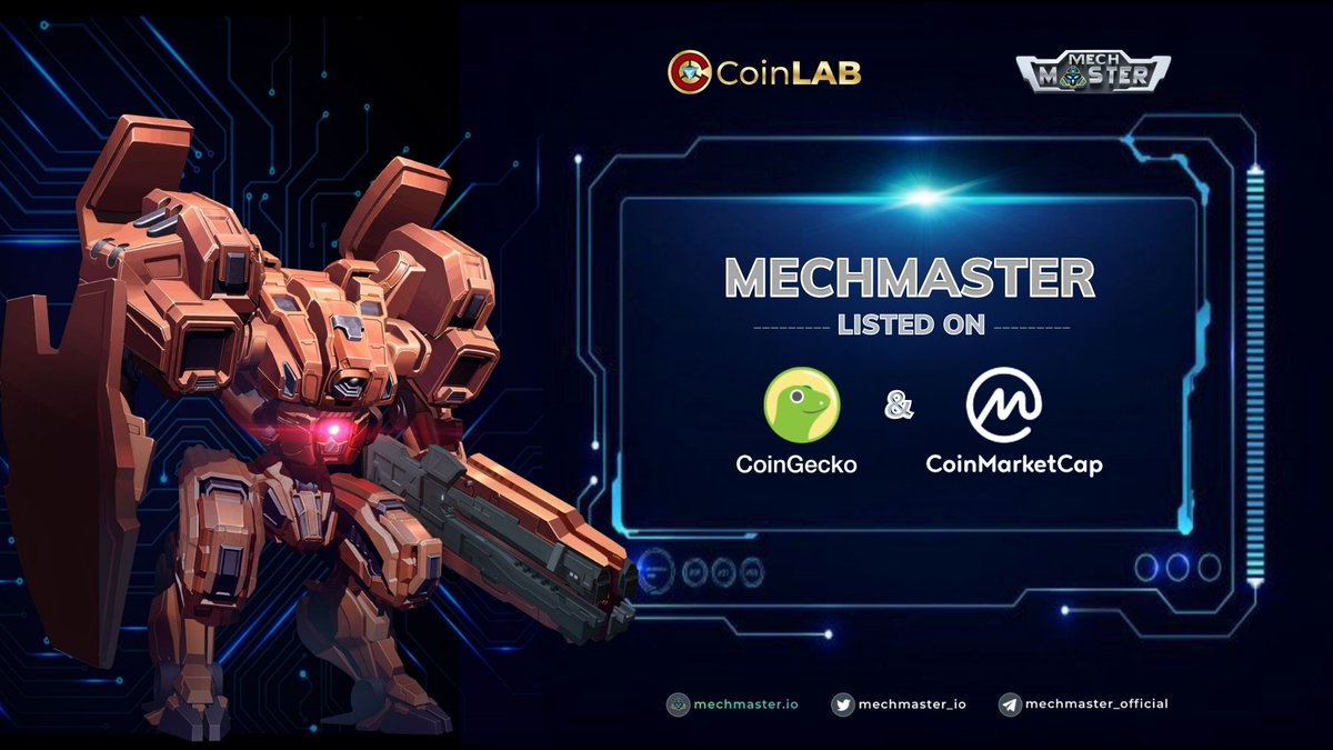 Willzitj's tweet image. 🎉🎉Congratulations @MechMaster_IO , $MECH is listed on CoinGecko and CoinMarketCap.
📜Add $MECH to your watchlist for price and news updates:🎯
💥CoinGecko: coiningecko.com/en/coins/mech-…
💥CoinMarketCap: coinmarketcap.com/currencies/mec…

🎉🎉#CoinLAB #MechMaster 🎉🎉