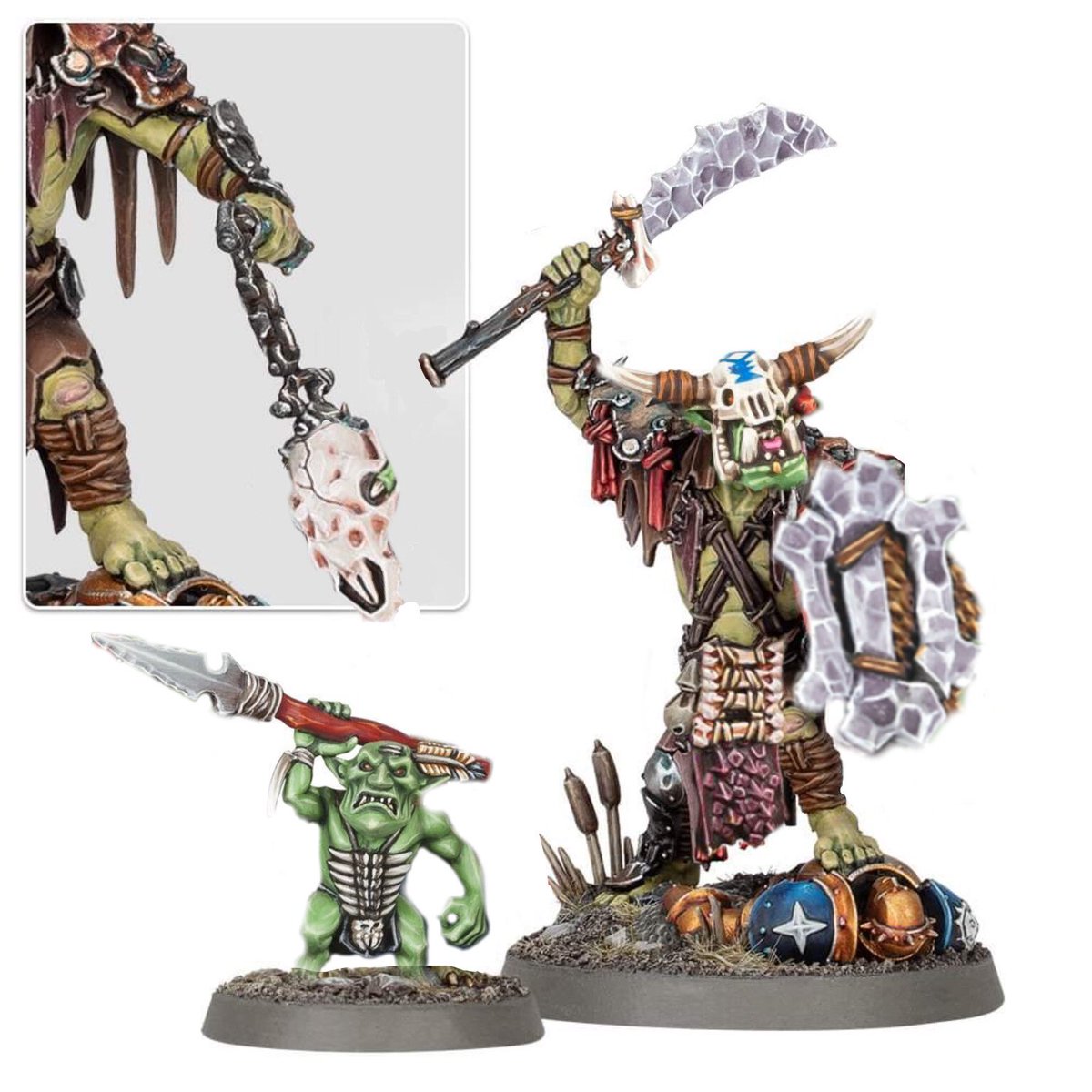 WAAAGHtonio's tweet photo. “I heard da call of Gorkamorka, an’ the big boss says the old ways are da bestests. We don’t need all these pulley-crankey killbows an’ toad wyvern tongues an’ spikey metal bits. Nay, nay, we only need a good ol’ WAAAGH!”
#KitbashKontest https://t.co/i0ysB4REpX