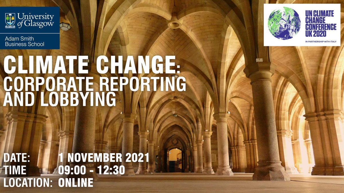 UofGAsbs's tweet photo. Join us for our #COP26 event: Climate Change- Corporate Reporting and Lobbying on the 1 November at 9.30am. This online roundtable discussion looks fascinating! @ACCA_UK #IFRSFoundation @ICASaccounting @ICAEW #EFRAG #FRC #UofGCOP26
Register: https://t.co/GDrDYibFRp https://t.co/rKm8qzoUzs