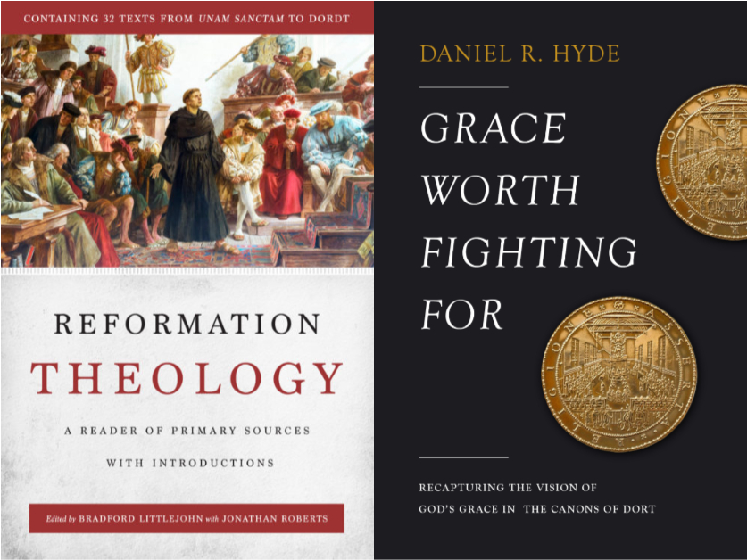 DavenantInst's tweet photo. We're celebrating Reformation Day 2021 by giving away five copies each of:

- "Reformation Theology" - a collection of 32 primary sources

- "Grace Worth Fighting For: Recapturing the Vision of God's Grace in the Canons of Dort"

For a chance to win, RT this tweet and follow us! https://t.co/b9GeYsj7LQ