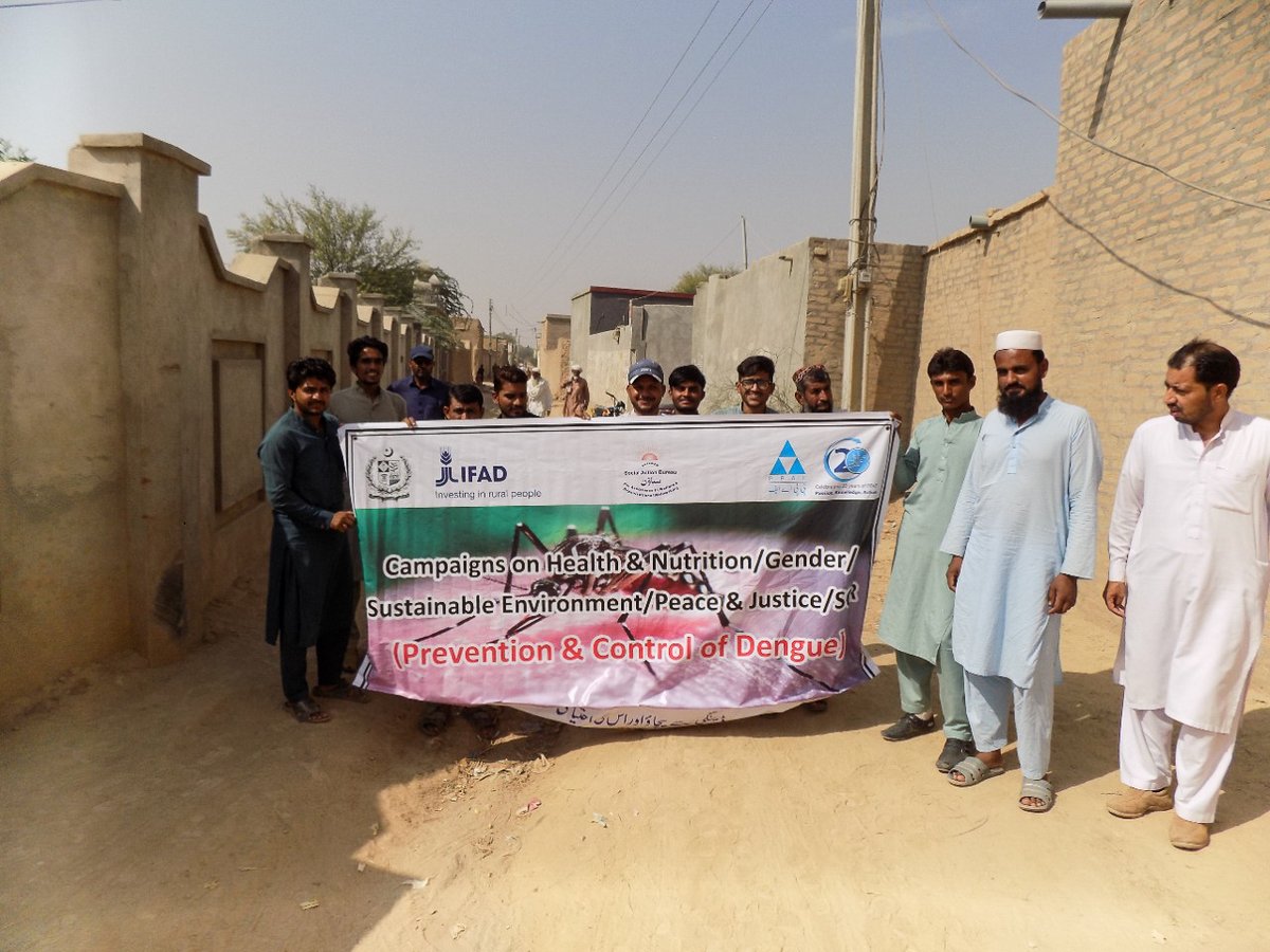 PPAFofficial's tweet photo. We are working with @IFAD & #SABAWON to support rural communities in DI Khan to save lives through #DenguePrevention awareness & control campaigns.
This includes community-driven village-to-village orientation sessions & #cleanliness drives supported by Ehsaas Amdan/#NPGP. https://t.co/2r9ef0CkD4