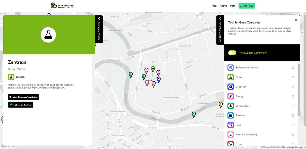 We're pleased to be featured in the new #TechforGoodBB open dataset and website. You can find us on their interactive map, which includes more than 150 tech companies (and counting) in the Bristol &amp; Bath area. Check it out here:

techforgoodbb.com