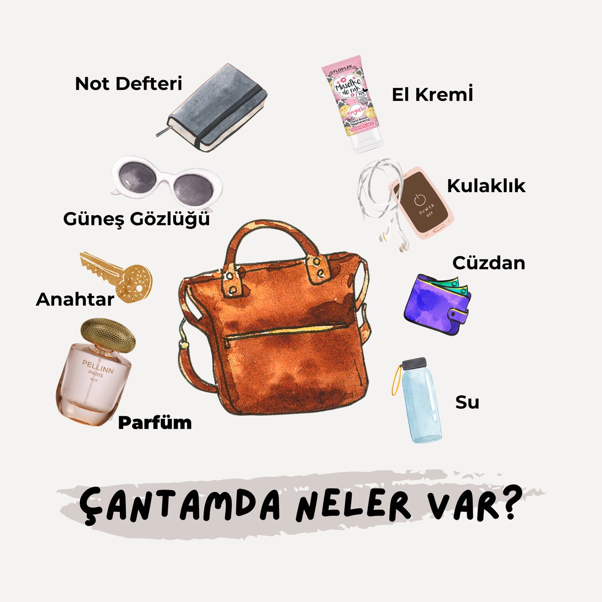 Senin çantanda neler var ? Yorumlarda buluşalım 🙋🏼‍♀️ #kozmetikon