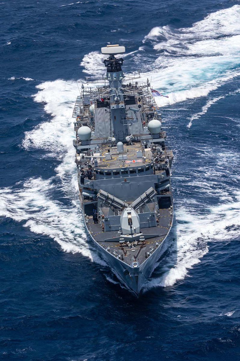 HMS Montrose manoeuvres at speed
