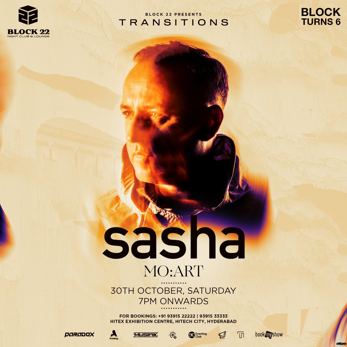 Block22Hyd's tweet photo. @sashaofficial this week at @Block22Hyd for our final edition of Transitions this month. 
Tickets: https://t.co/YVIs9xoiVU
#Block22Turns6
#Sasha #Block22 #Hyderabad #Hyd https://t.co/Nm6iBPiluV