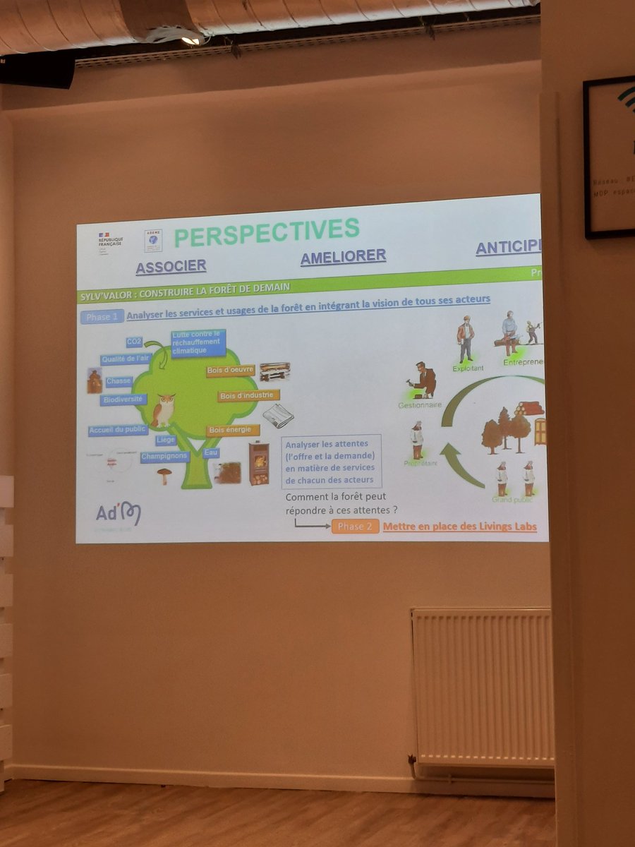 LaureCurvale's tweet photo. Séminaire #DynamicBois @ademe ✅ Retour sur FOREDAVENIR en #Gironde par Henri Husson du CRPF 📌 Remise en valeur de 800 ha de forêts pauvres
✅ SYLV'VALOR : nouveau projet pour valoriser les services écosystémiques de la #forêt. Avec @gironde #TransitionEcologique #FilièreBois https://t.co/aTLik94Hmv