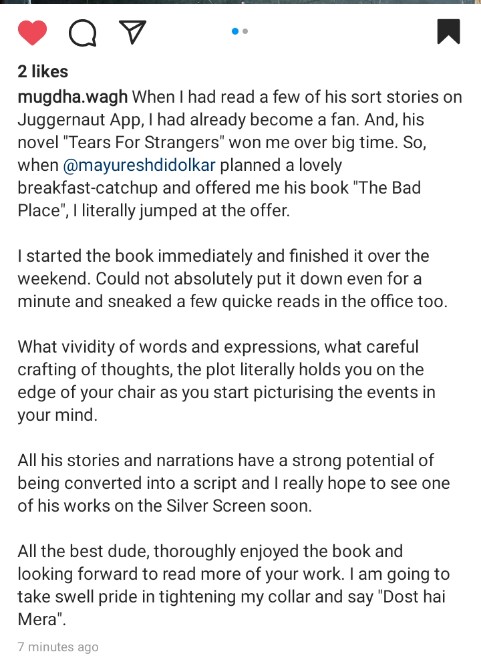 freentglty's tweet image. The plot literally holds you on the edge of your chair as you start picturing the events in your mind - says reader Mugdha Wagh and praises the cinematic potential of #ABadPlace by @VPBooks . Now available in Kindle and paperback.