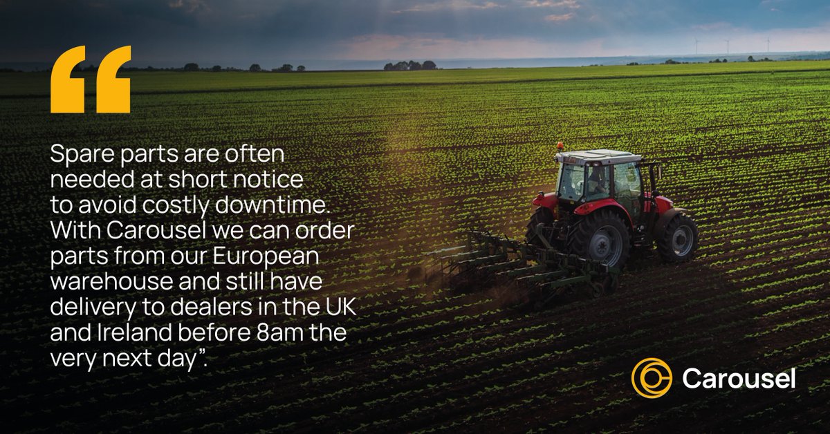 Agricultural supply chains can be challenging, especially during harvest season.  

Delivery of #spareparts need to be made to farmers &amp; dealers by dawn every day, on time, without fail.

Here’s what one of our valued clients had to say about our service.

hubs.li/H0-2HTq0