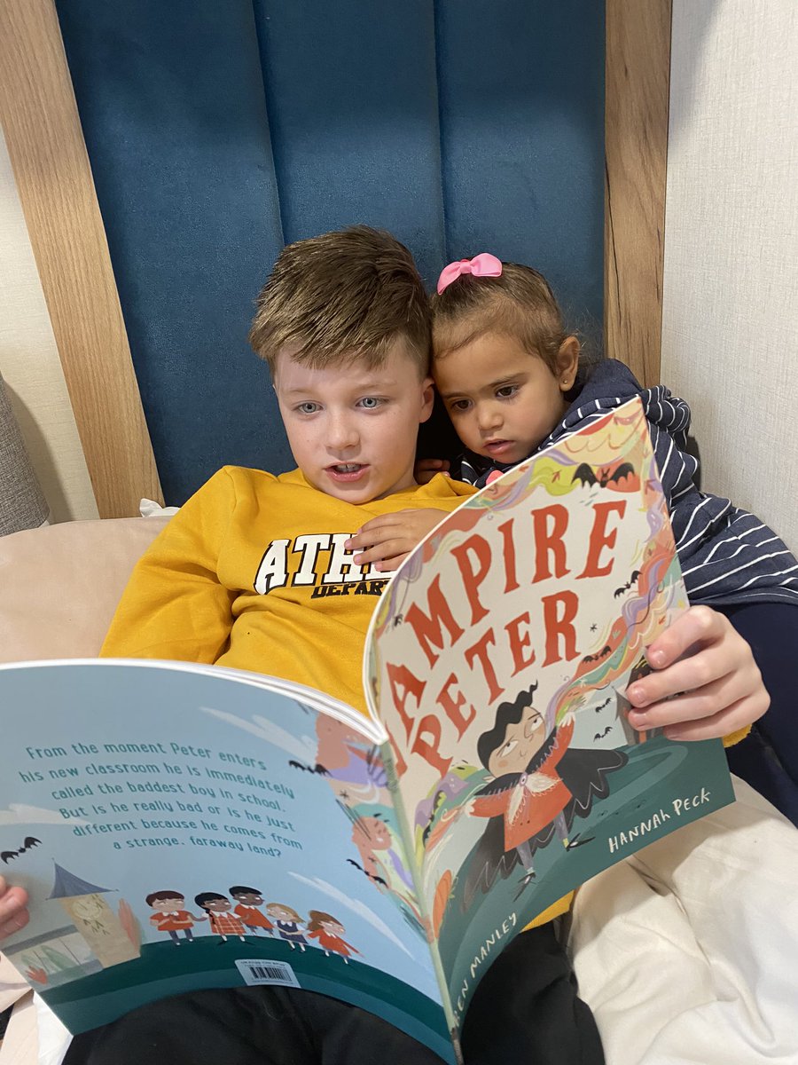 walsh20131's tweet photo. Thank you for our win @toppsta we are reading Vampire Peter in the caravan! 🎃 Miss Deards can't wait to share it with RSD #readingforpleasure @StBernsPrimary https://t.co/n8iu3rqrgd