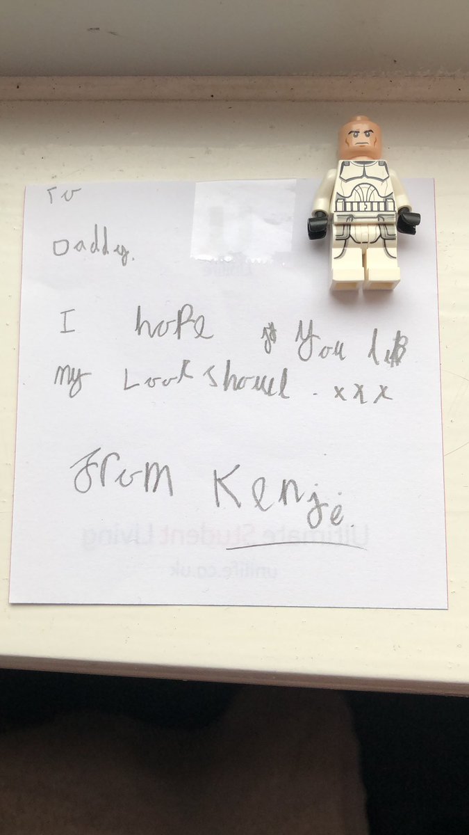 MetalMark666's tweet photo. @LukeShaw23 I’m isolating because I’ve got covid. My 7 year old, Kenji, gave me this to cheer me up. He plays football matches with his Lego and and this is his Luke Shaw (Look Shouel). https://t.co/JtTJ76WLwy