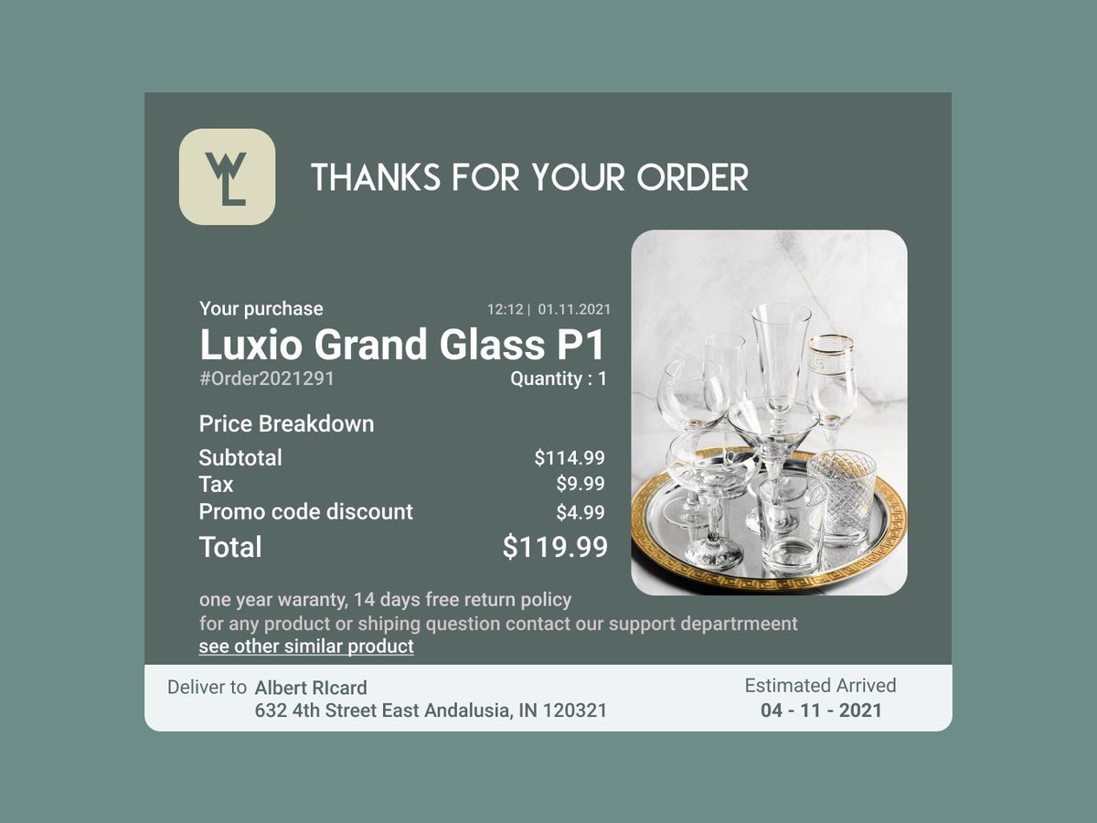 Email Receipt Design
#DailyUI #017