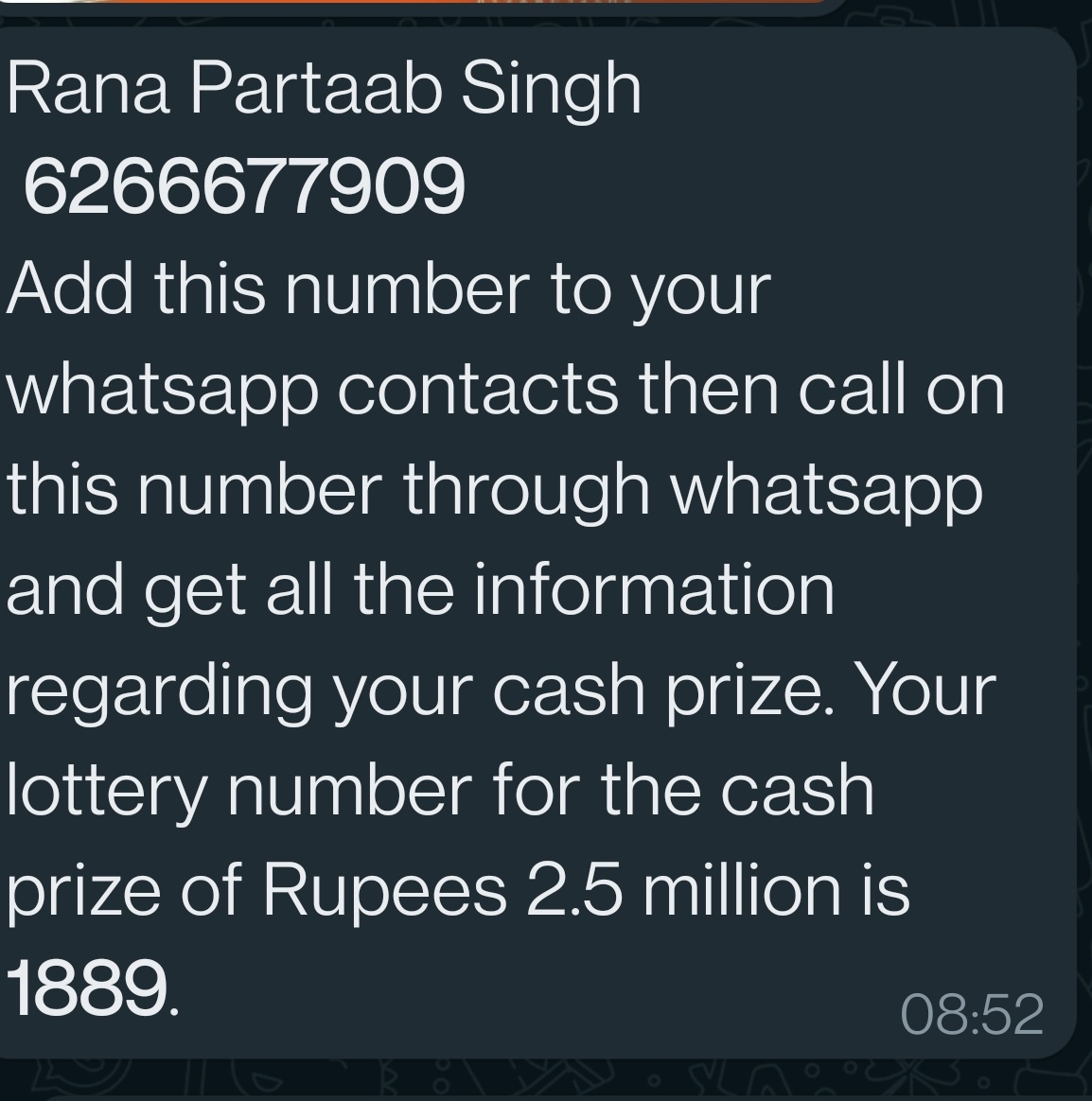 karanpes's tweet photo. @CybercrimeCID 
Got this whatsapp message from +91 301 4161071. Kindly check if this helps to avoid another scam from these scamsters. I have blocked this number https://t.co/fDF3QSwAfr