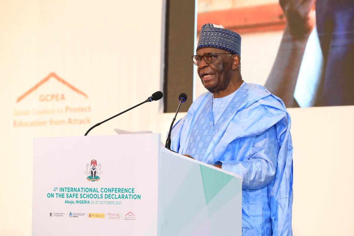 GCPEAtweets's tweet photo. "There are more than 12 million children out of school. A generation of children traumatized and afraid of going to school. This remains a challenge we are working to overcome!" @NigeriaGov #AbujaConference #FourthIntlConferenceonSSD #ProtectEducation https://t.co/7paFYUMcx9
