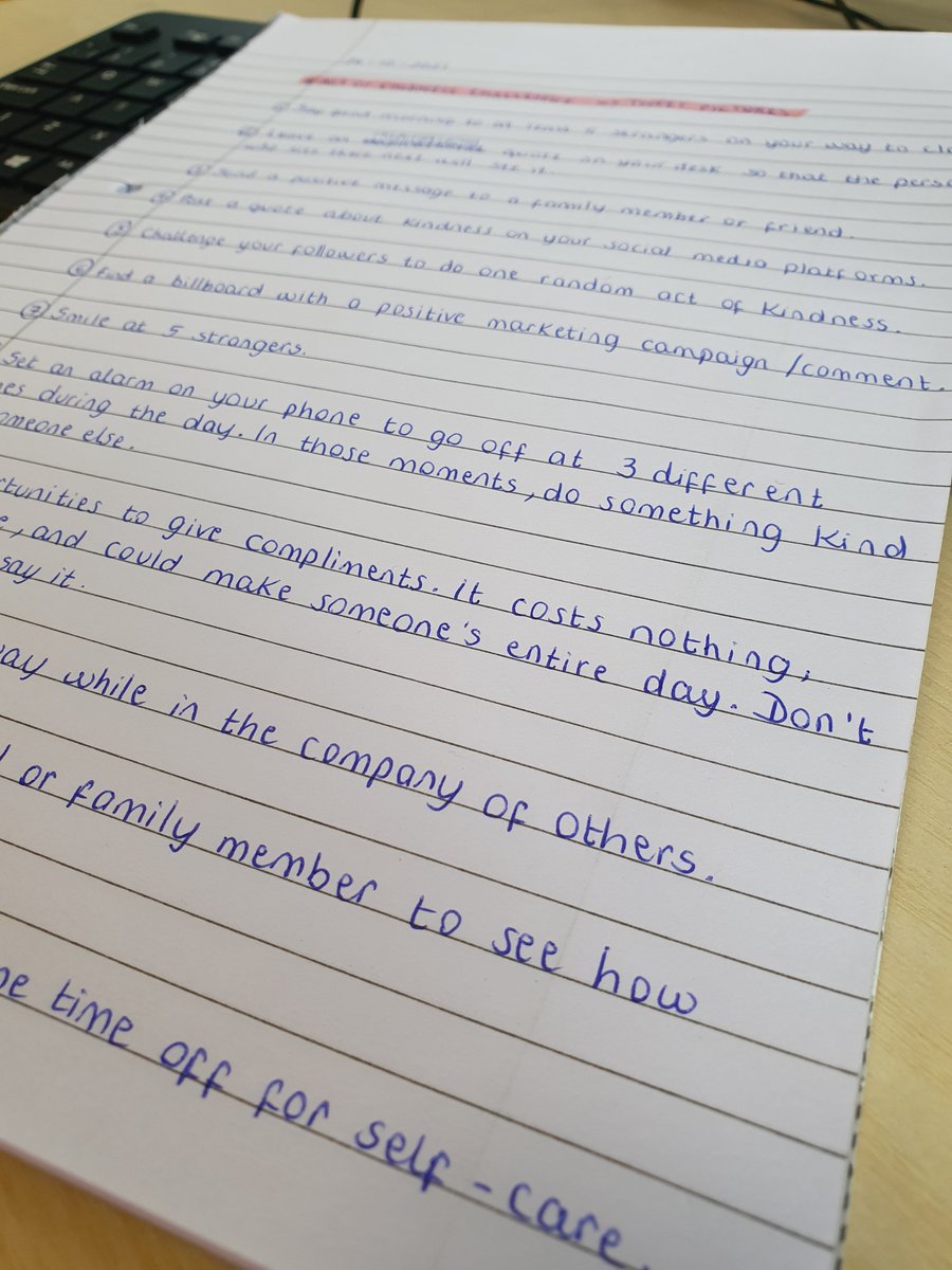 TeamAmigosB1's tweet photo. Some ideas of activities we will be doing as a team on Thursday.
What are you going to do to brighten someone else's day?
Let us know in the comments.
#UniversiyLife #UCLanComputing #Computing4WC ~ HP https://t.co/kRalF035Uq