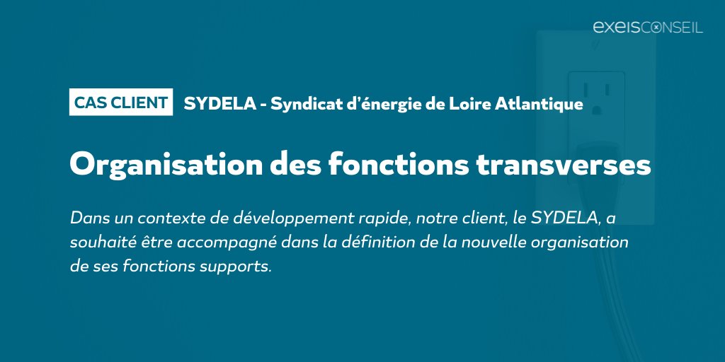 CAS CLIENT | 📈 Dans un contexte de développement, comment repenser de façon collaborative l’organisation de ses fonctions supports ?

EXEIS Conseil a eu le plaisir d’accompagner le SYDELA, Syndicat départemental d'énergie de Loire Atlantique.

👉 Lien : bit.ly/3EkBvoC