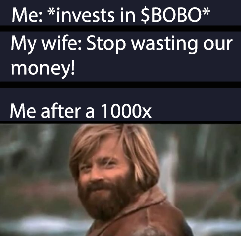 bobocashcom's tweet photo. She will see!

#BoboCash has a great potential to be the next #1000xgem #100xCoin #100xGem on the market.

We are #audited and with #lockedliquidity. Team tokens are #vested.

We offer amazing Bobo-themed #NFTs #NFT #airdrop to our holders in a lottery fashion.

#memecoin https://t.co/CEepqsZXon