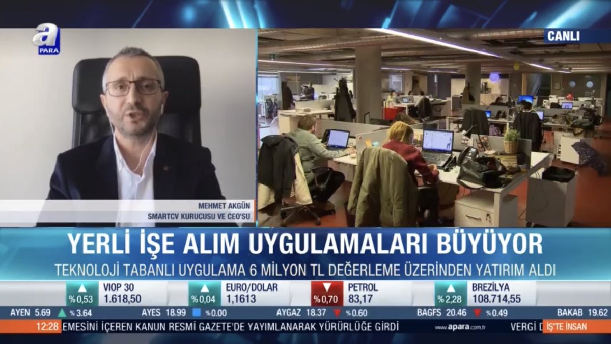 sirketortagim's tweet photo. Ağımız yatırımlarından #SmartCv adlı girişimimizin kurucusu Mehmet Akgün @apara_tv İş’te İnsan programında @safaktukle nin canlı yayın konuğu
https://t.co/u5pZCI2gOU https://t.co/dl3DdCPDl4