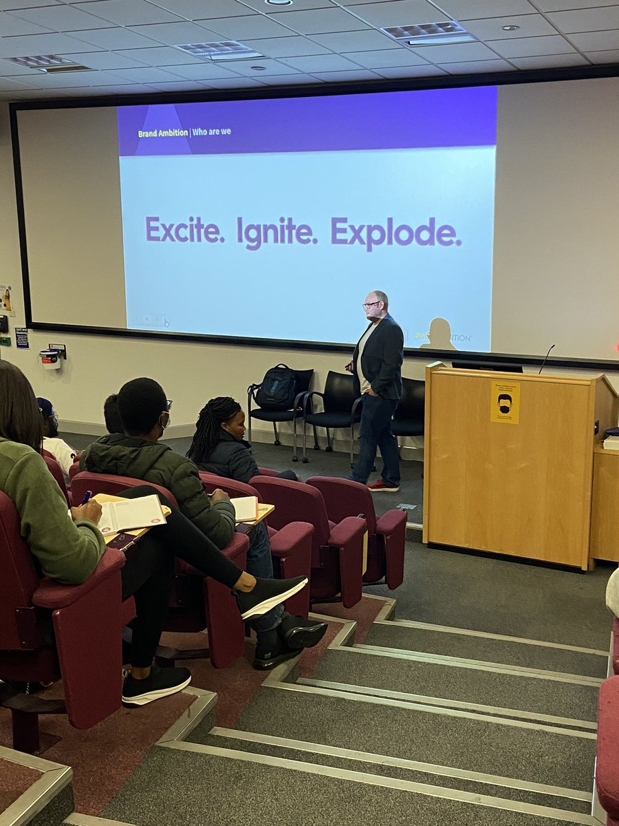 Great start of day 2 of #CareerBooster week <a href="/UniofBradford/">University of Bradford</a> <a href="/BradManagement/">University of Bradford School of Management</a> . <a href="/Raifey/">Sam Raife</a> is sharing insights on how to acquire your dream job in Digital Marketing industry! <a href="/BrandAmbitionUK/">Brand-Ambition</a> <a href="/ElaineDean4/">Elaine Dean - Business Engagement Manager</a>