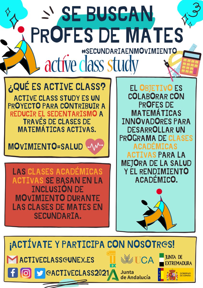 MoveSchool2024's tweet photo. 📢📢📢📢📢📢📢📢📢
Comenzamos con la captación de profesorado 👩‍🏫👨‍🏫
Buscamos profesores/as de Secundaria de matemáticas para colaborar en la creación de una intervención basada en Aprendizaje Físicamente Activo 🏃‍♂️🧠.
Te animas❓❓❓
Aquí puedes encontrar más información 👇👇👇👇 https://t.co/PLIoAkmwPZ