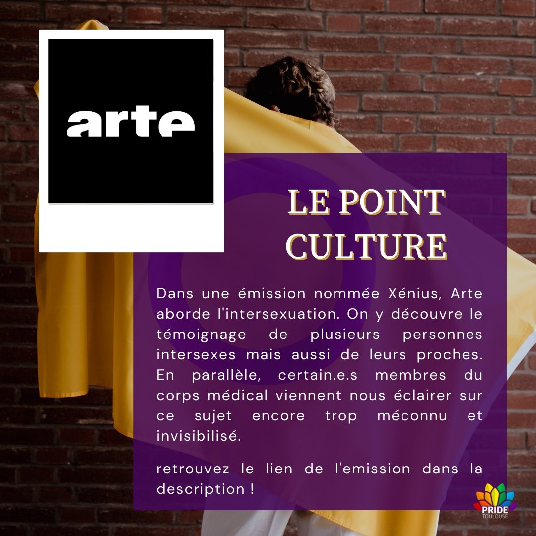 🏳️‍🌈 Bonne journée de la visibilité de l’intersexe à tout.e.s !
 
👉 Le lien du reportage sur l’intersexuation :  arte.tv/fr/videos/0930…
 
#lgbt #diversites #LGBTQIA #queer  #lgbtq #lgbtfrance #lgbtq #lgbtpride #lgbtcommunity #lgbtqa #pridetoulouse #intersexuation
