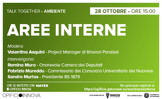 ✅ WEBINAR 'Aree interne' GIOVEDI' 28 OTTOBRE ore 15 
➡️Partecipazione libera su Zoom. Per registrarsi:  bit.ly/2ZtCwMw
#areeinterne #crescitainclusiva #valorizzazione #inclusione #modellidisviluppo #beniculturali #benipaesaggistici #imprenditorialitàdiffusa #identità