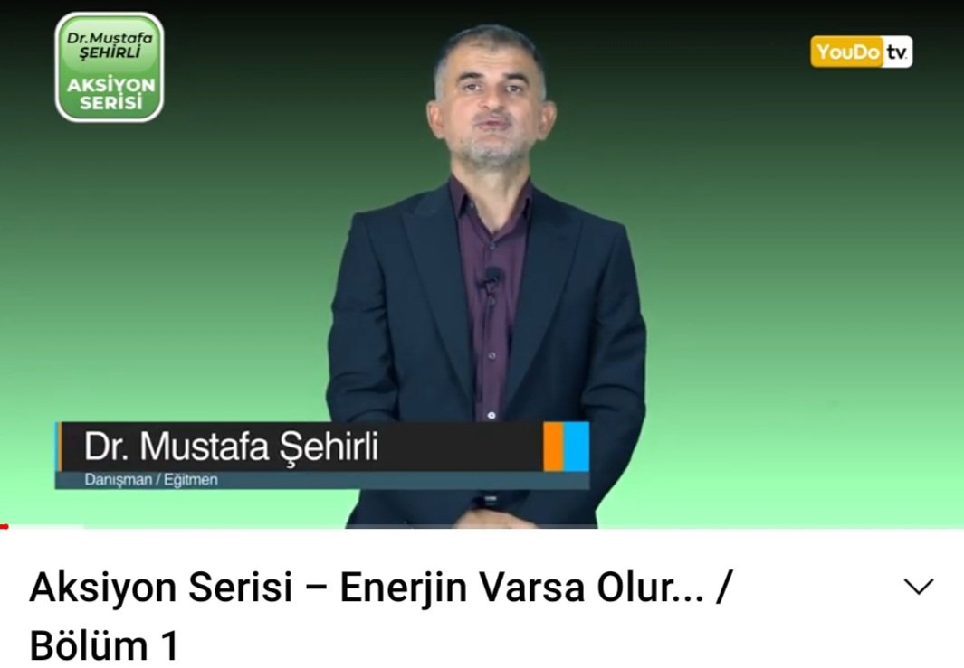 Dr. Mustafa Şehirli daha kaliteli yaşam için bize ipuçları sunuyor..
💥Yeni Program "Aksiyon Serisi" Enerjin varsa olur ! 

Şimdi Youdo Tv 'de...
youtu.be/LRMQ4HtMIGg