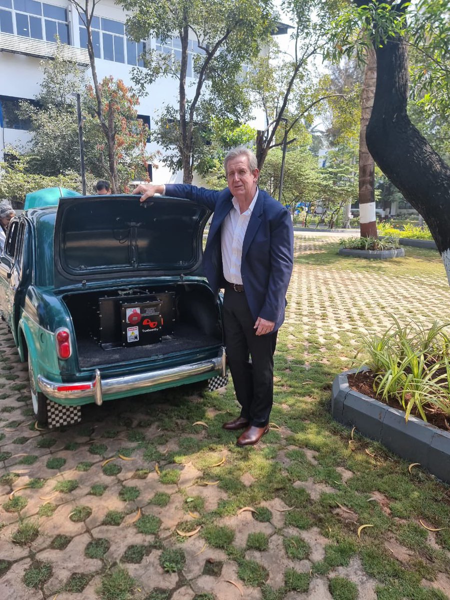 Drove a remodelled 1954 #Fiat 1100 Millecento, converted now into an electric car by <a href="/Ador_India/">Ador Powertron Ltd</a>. What a fun ride! <a href="/AusCG_Mumbai/">Australian Consulate General, Mumbai</a> #Pune <a href="/fiat/">Fiat</a>