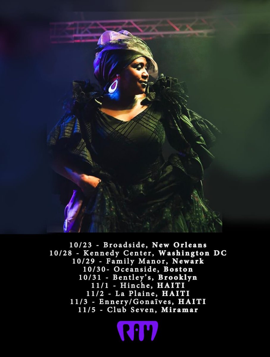 RAMhaiti's tweet photo. Kennedy Center Millenium Stage, Washington DC Oct 28🕶Family Manor in NJ on Oct 29 #RAMGede Tour
💜🖤💜🖤 ⁦@KennedyCenterSC⁩ #Boston #Brooklyn #Miramar #Haiti #Ayiti #NewOrleans #NOLA https://t.co/UpHrdFyTCA