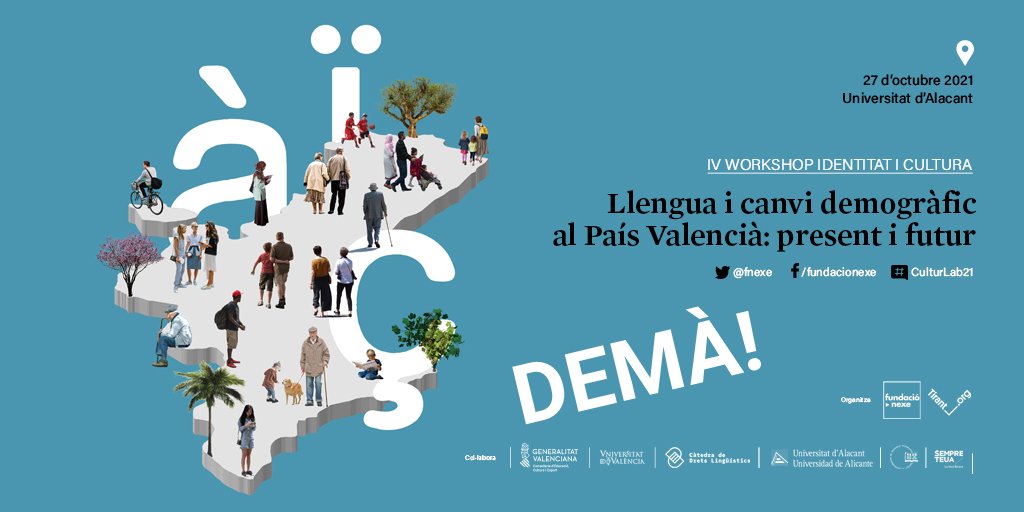 fnexe's tweet photo. 💭#CULTURLAB21⚙️
✨Demà és el IV Workshop d'Identitat i Cultura que ha organitzat el nostre #LabIdentitatiCultura!
🌐Les sessions del matí seran retransmeses en continu! (https://t.co/xTl404iTfb)
💕Vos esperem demà a @LletresUA!
ℹ️+info i programa: https://t.co/wPiyXNky4N https://t.co/qICq3jRGEk