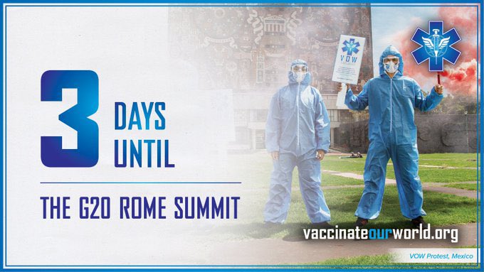 Unless <a href="/G20/">G20</a> leaders commit to international cooperation to end the pandemic, #COVID19 will continue devastating health and economic systems worldwide. No country is safe until all countries are protected! Sign our pledge: vaccinateourworld.org #G20Italy #VOWNow
