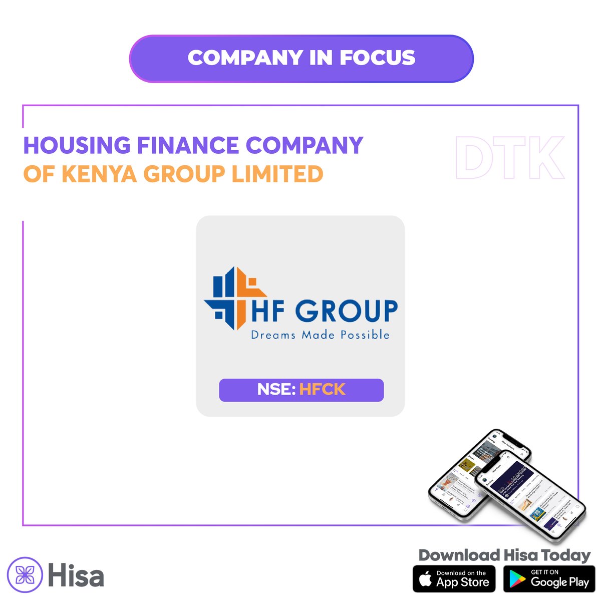 HisaApp's tweet photo. Today's #CompanyinFocus๐งis HF Group Limited NSE: HFCK. https://t.co/rPCQSkPS47