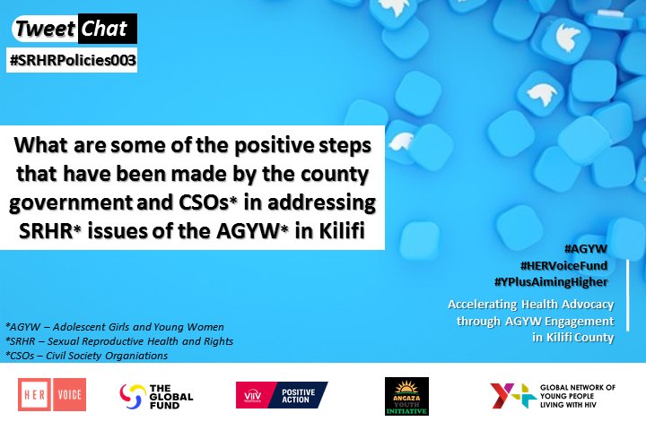 AngazaKilifi's tweet photo. Numerous steps in kilifi County have been made in ensuring the #AGYW Health needs have been addressed. What are some of them?
#SRHRPolicies003  #HerVoiceFund #YPlusAimingHigher https://t.co/2WxuexKwUY