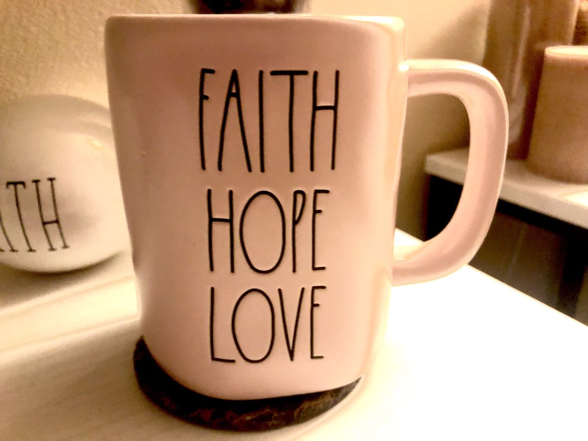 JJBears85's tweet photo. Good Morning World 🌎 

Mug of the day ……

Faith ~ Hope ~ Love  …… the anchors to my sanity and peace of mind 💞 looking up to Him with gratitude in my heart this morning 🙏🏻💞

Have a blessed Tuesday everyone!!

#blessedwoman #faithhopeandlove https://t.co/stS9Bkjl6E