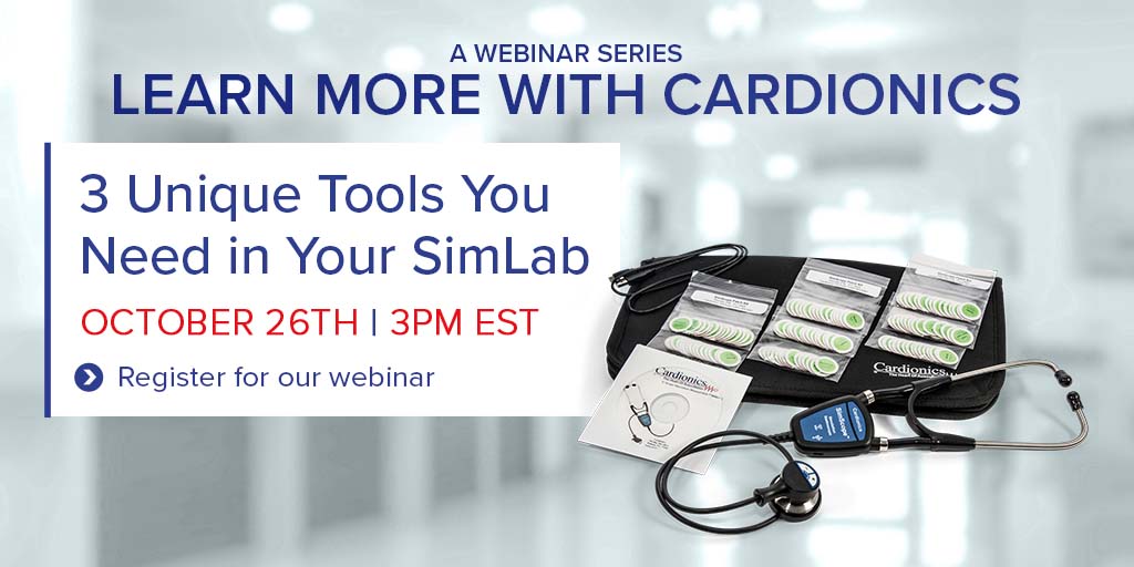 Cardionics_usa's tweet photo. Today you can learn how to professionally test auscultation skills using one-on-one auscultation tools! Join us today for a FREE webinar at 3:00PM EST. See you there!

Register now at: https://t.co/gMYWOGgf52

#Auscultation #MedicalSimulation #MedicalEducation #Simlab https://t.co/4gJNexAnQJ