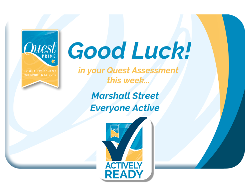 QuestInLeisure's tweet photo. Our Quest Assessor, Elaine Bevis, is on site today at Marshall Street - @EveryoneActive to complete their Quest Prime (Recovery) Assessment!
Good luck to the team!! Look out for the Quest 'Actively Ready' sticker on their door!
#ActivelyReady #Quest #QuestPrime #EveryoneActive https://t.co/g6zFVbLSPq