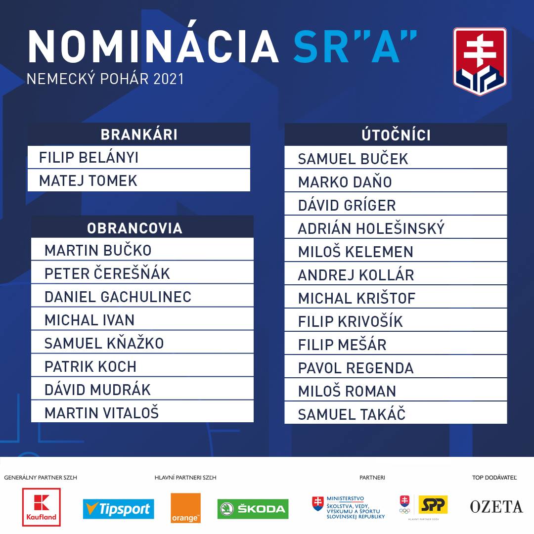 Nominácia <a href="/HockeySlovakia/">Hockey Slovakia</a>  na Nemecký pohár 2021 aj so štvoricou debutantov – Filip Mešár, Filip Belányi, Dávid Mudrák a Samuel Takáč:

Nomination of the national team for the Deutschland Cup 2021 with four debutants - Filip Mesar, Filip Belanyi, David Mudrak and Samuel Takac: