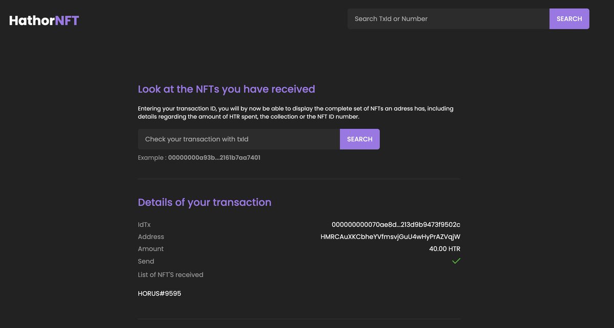 HorusNFT_'s tweet photo. The 74 Horus NFTs have been sent this morning to the Hathormon scam victimes, check them in your wallet ! 

Thanks to https://t.co/oDt7cCs7uX, you're able to have a list of real-time infos, by entering the transaction ID on "See current mint" : try it, and give us your thoughts🔥 https://t.co/iSOtPaZgAy