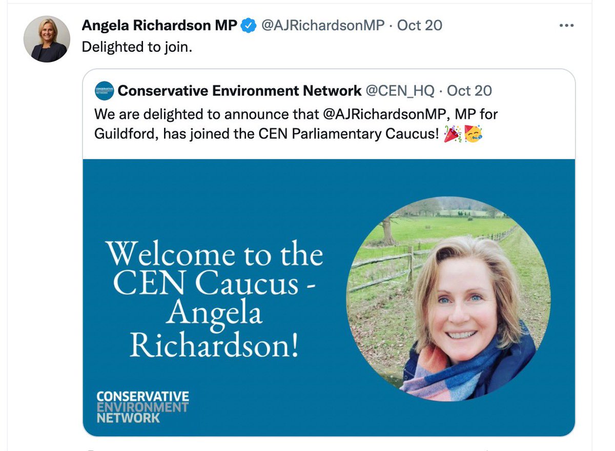 On 20/10/21 Guildford’s MP proudly boasted about her delight at joining something called “Conservative Environment Network” 

Hours later ON THE SAME DAY she voted for raw sewage to continue to be pumped into Guildford’s River Wey. 

😳