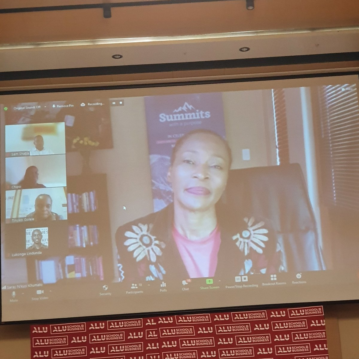just_usmucyo's tweet photo. What a moving experience to hear first hand from the first African woman to climb Mt. Everest (Sarah Nkusi Khumalho). She does actually have roots in #Rwanda #alusbintensive #DoHardThings https://t.co/5O1LGQYdz0