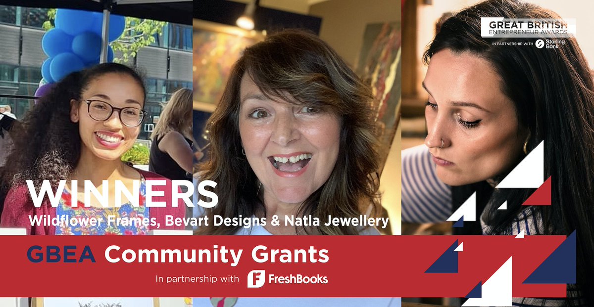 Great British Entrepreneur Awards & Community (@entrepreneursgb) on Twitter photo We're thrilled to announce our three winners for this month's #GBEA Community Grant in partnership with <a href="/freshbooks/">FreshBooks</a> are... <a href="/bevart_designs/">Beverley Chapelhow</a>, Natla Jewellery and Wildflower Frames!
A big congratulations to you all - you’ve won a creative package with <a href="/PedddleUK/">Pedddle</a>! 🎨 We're thrilled to announce our three winners for this month's #GBEA Community Grant in partnership with <a href="/freshbooks/">FreshBooks</a> are... <a href="/bevart_designs/">Beverley Chapelhow</a>, Natla Jewellery and Wildflower Frames!
A big congratulations to you all - you’ve won a creative package with <a href="/PedddleUK/">Pedddle</a>! 🎨