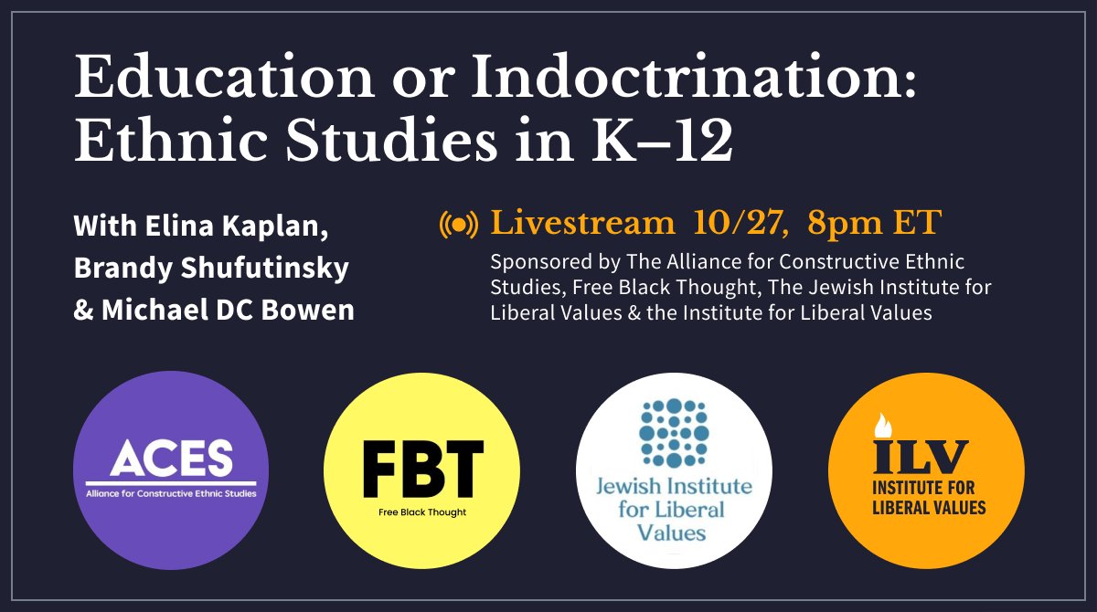 Edlibertyall's tweet photo. A great upcoming event by Institute for Liberal Values @ilvalues, Alliance for Constructive Ethnic Studies @CalEthStudies, the Jewish Institute for Liberal Values @jilvorg, and Free Black Thought @FreeBlckThought! 

https://t.co/GlP4Mz95mf https://t.co/KjTb8KlKcm