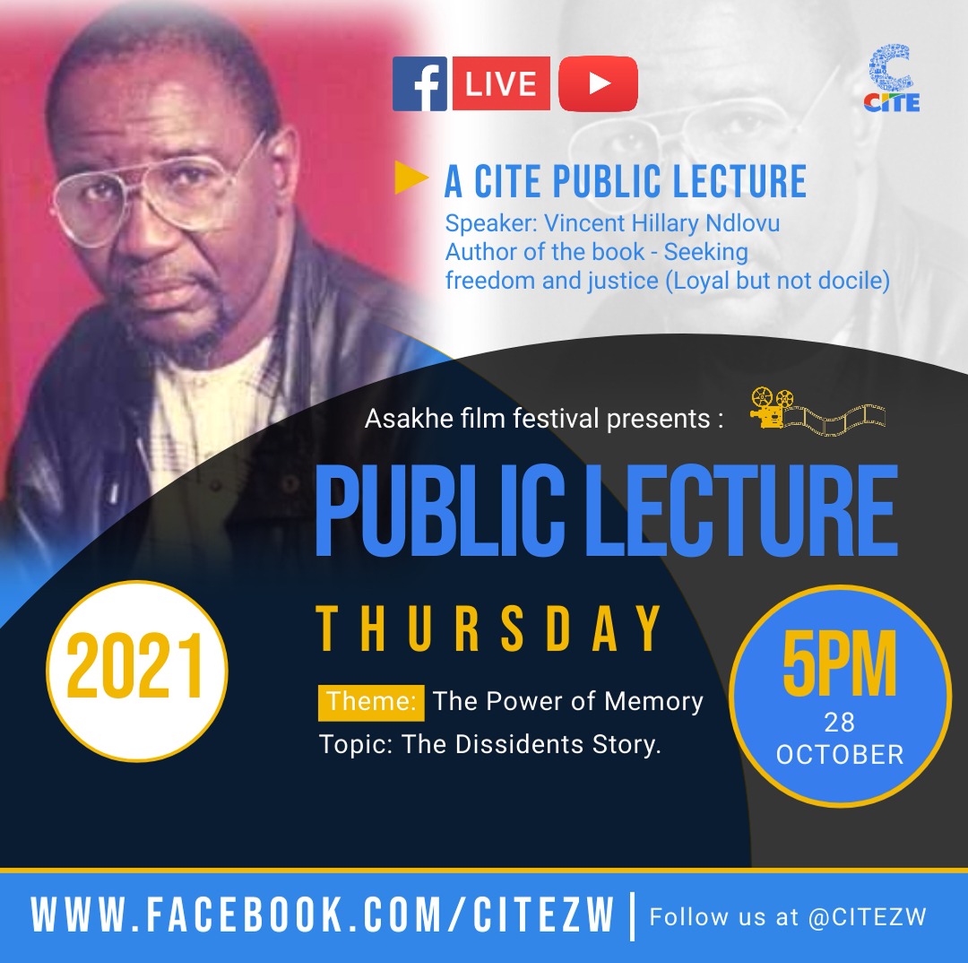 citezw's tweet image. What you can look forward to this week at the #AsakheFilmFestival 

🔵3 Public Lectures on October 27, 28 and 29. 

🔵All at 5PM on our Facebook page facebook.com/CITEZW

🔵Follow @citezw to receive a notification on the lectures 

#PowerOfMemory
#Asakhe
@Gukurahundizim