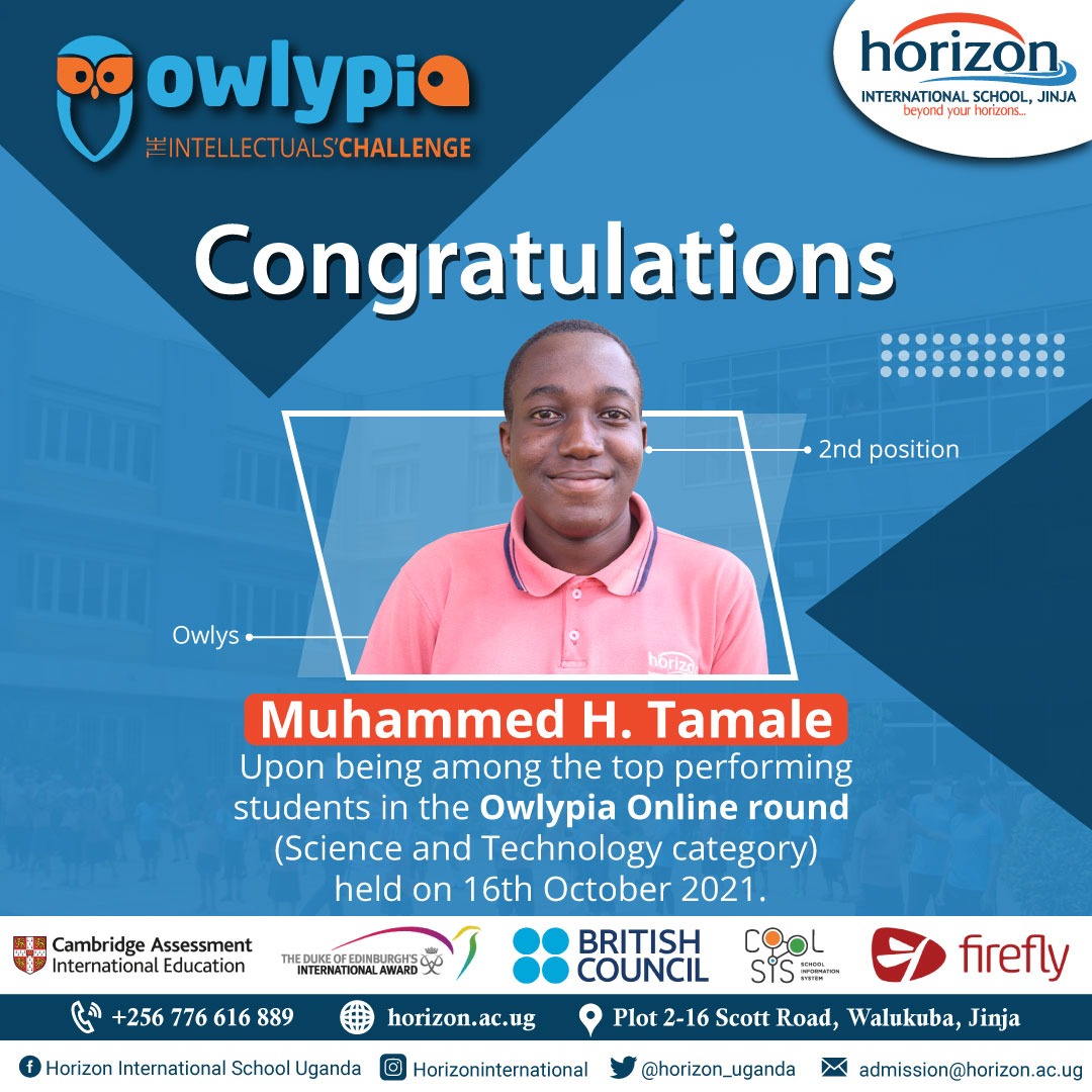 horizon_uganda's tweet photo. We would like to congratulate our students upon their exceptional and resilient performance in their different categories, in the Owlypia Online round that was held on 16th October, 2021. 1/2
#ChooseHorizon #LocalVirtual @intaward @Owlypia https://t.co/P9qIMPBGii